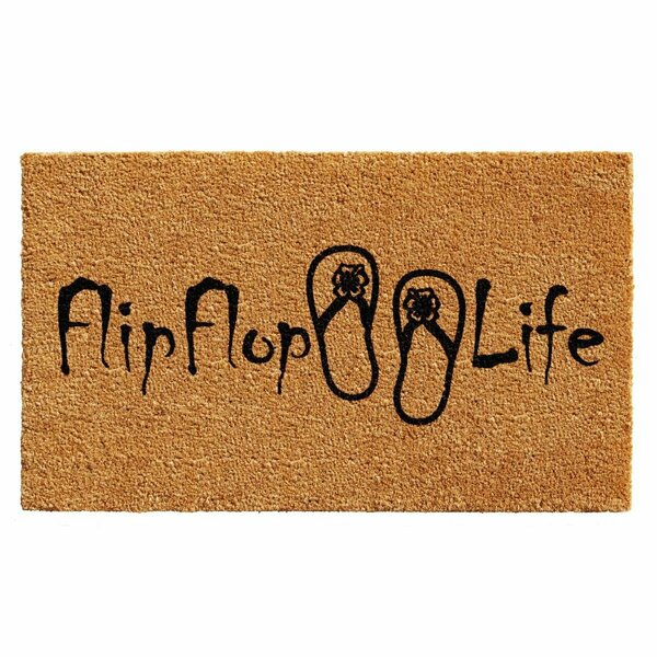 Configuracion 17 x 29 in. Flip Flop Life Rectangular Doormat Natural & Black CO3360050